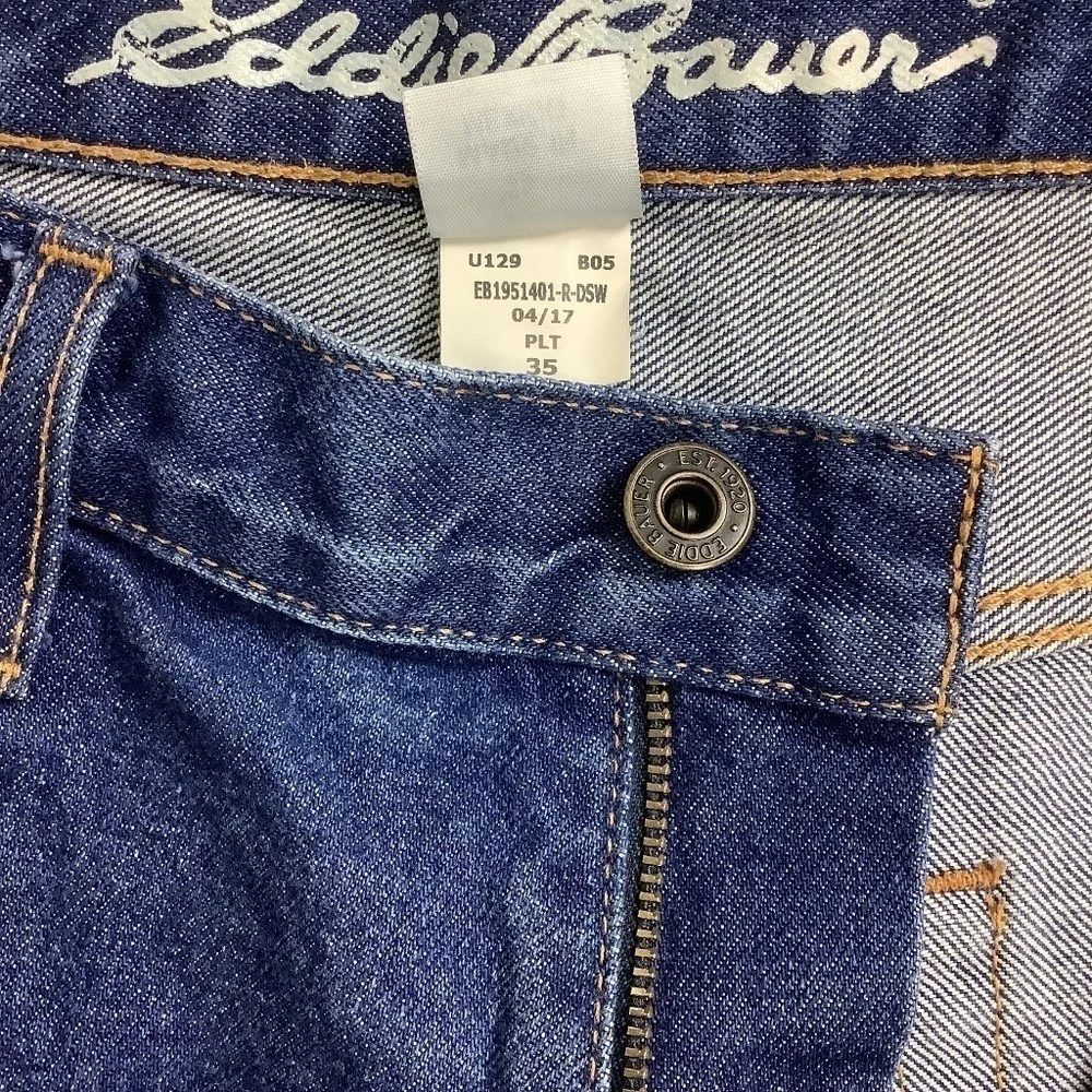 Eddie Bauer Men's Traditional Fit Dark Wash‎ Blue Denim Jeans